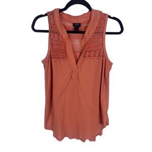 Daytrip Sleeveless Crochet Lace Tank Top Burnt Orange Women’s Size Large Boho